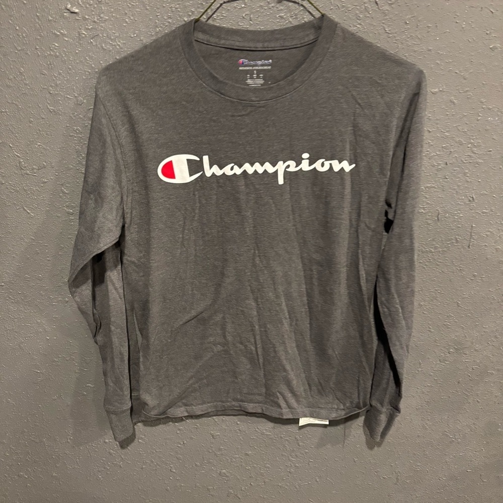 Champion Men's Gray Long Sleeve Shirt